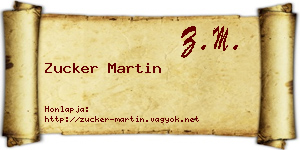 Zucker Martin névjegykártya
